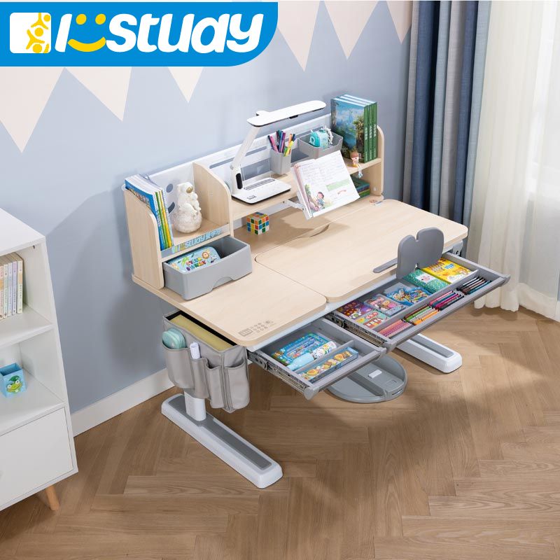 Kids Wooden Homework Desk and Chair Set