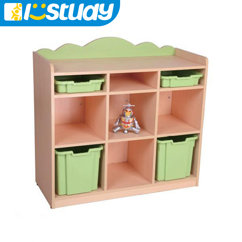 Childrens Toy Bookshelf Armários de armazenamento para Playroom Hallway Kindergarten School