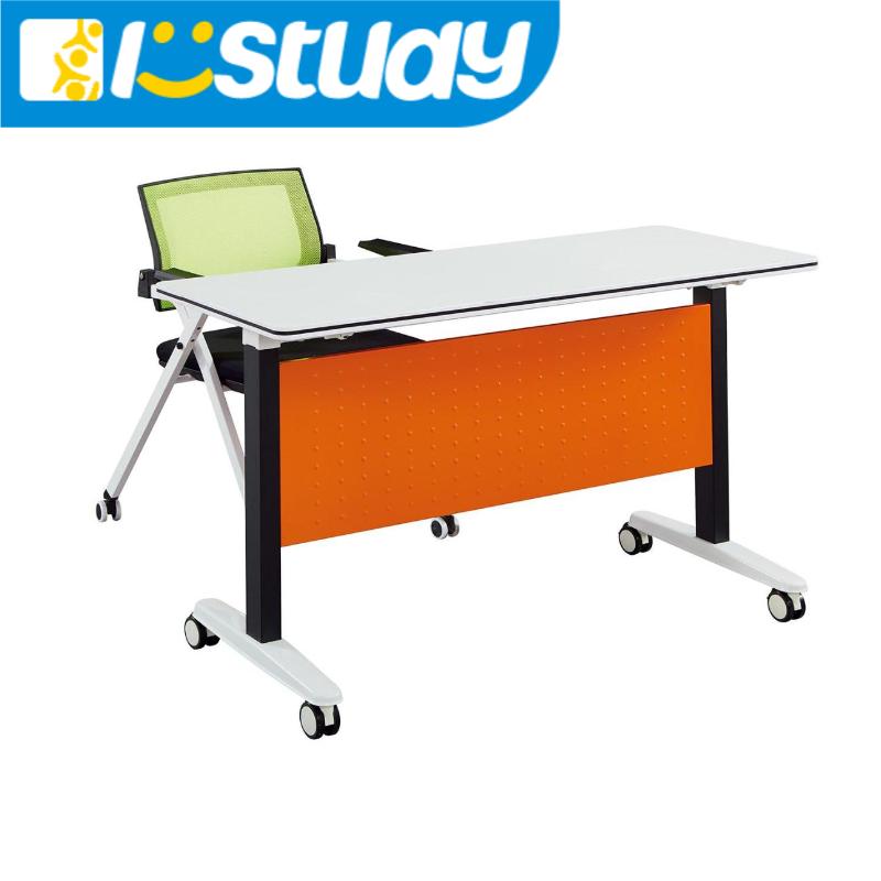 School Office Furniture Wooden Rolling Folding Stackable Conference Tables for Training Room