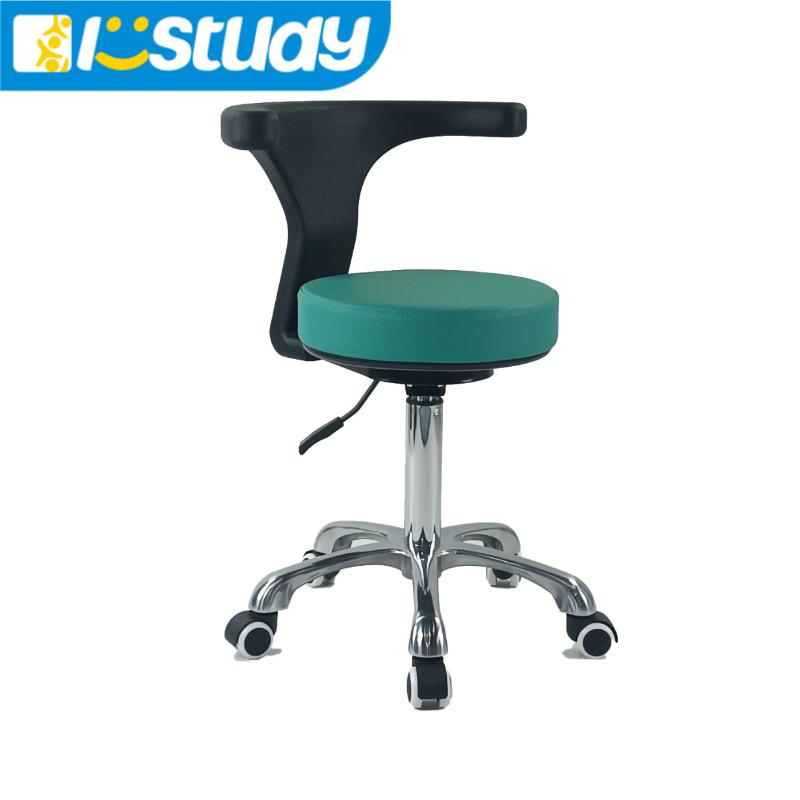 Doctor Stool Dental Chair with Backrest Tattoo Salon Office Stool Rolling Height Adjustable Chair