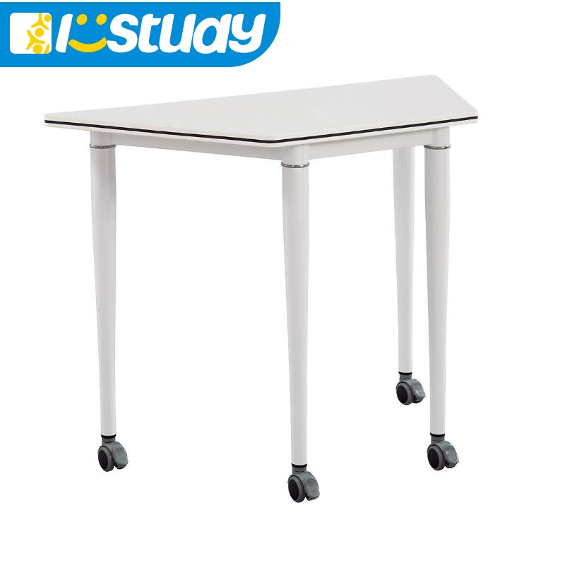 Trapezoidal Splicing Conference Room Table, Mobile Training Table with Caster Wheels, for Office, Training, Class