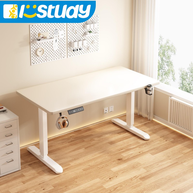 Istudy Adjustable 1.6m Children's Study Desk with Storage Drawer and Chair, White